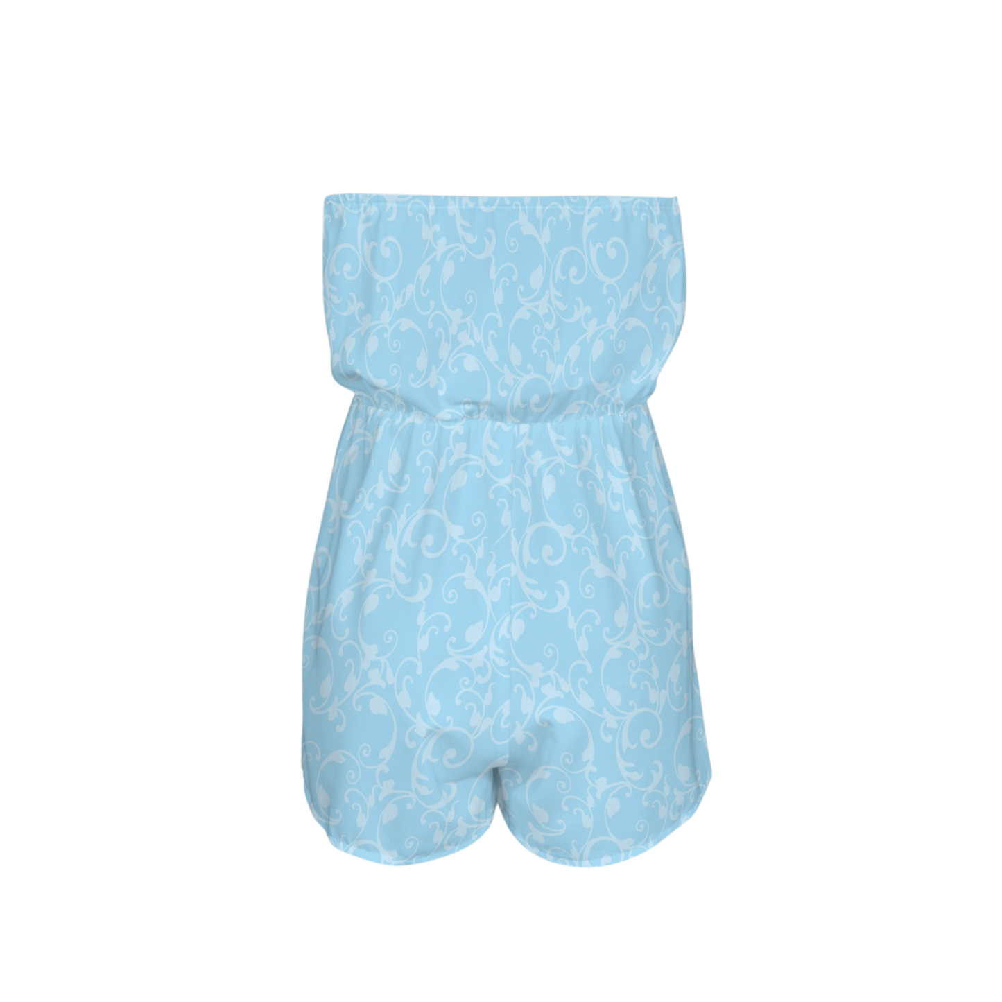Cindy Swirl Strapless Romper