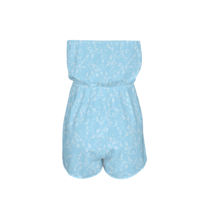 Cindy Swirl Strapless Romper