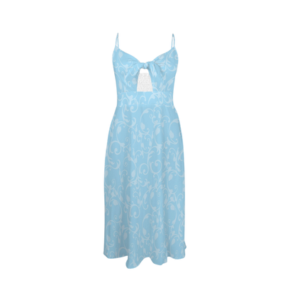 Princess Swirl Print Sexy Slit Midi