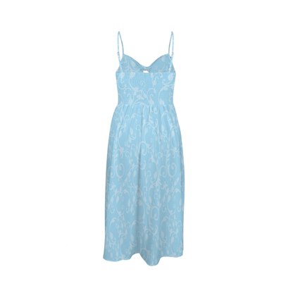 Princess Swirl Print Sexy Slit Midi