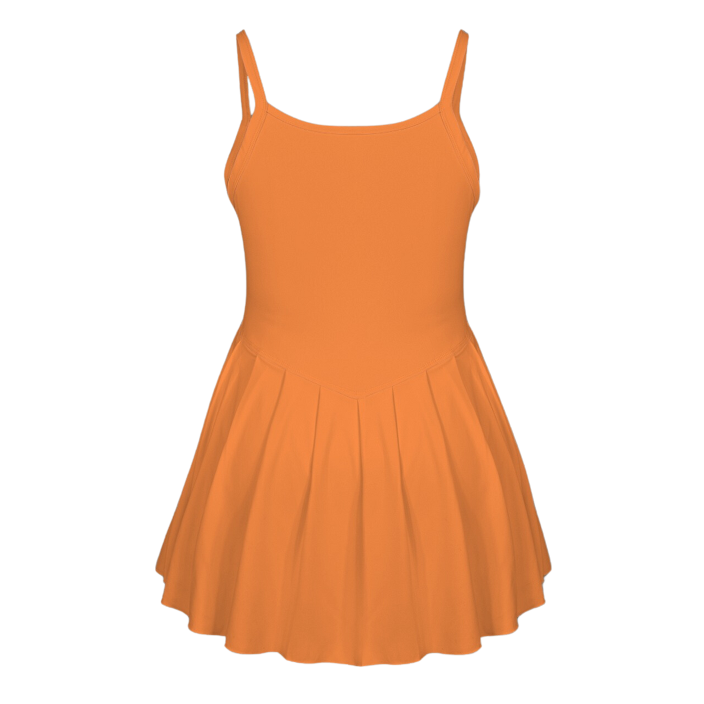 Clownfish Orange Pleat Skirt Active Dress