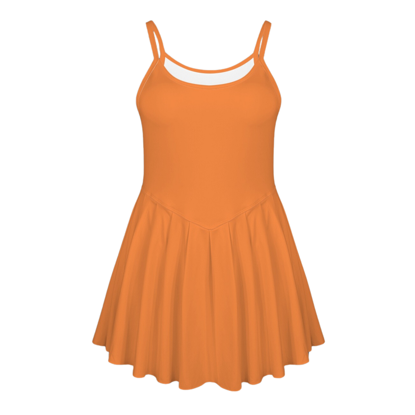 Clownfish Orange Pleat Skirt Active Dress