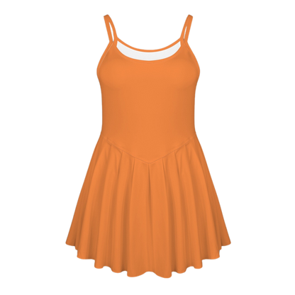 Clownfish Orange Pleat Skirt Active Dress
