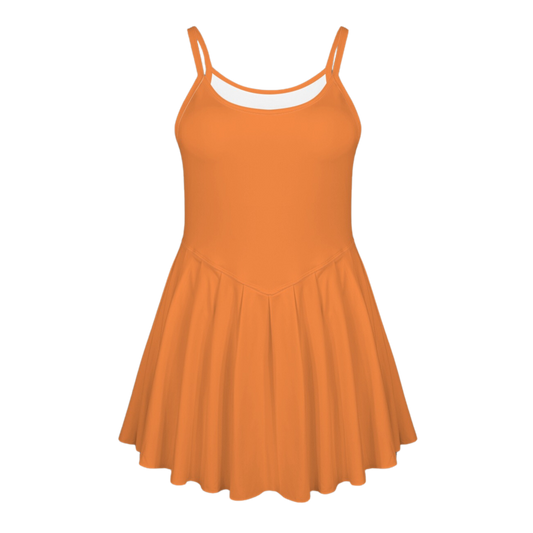 Clownfish Orange Pleat Skirt Active Dress