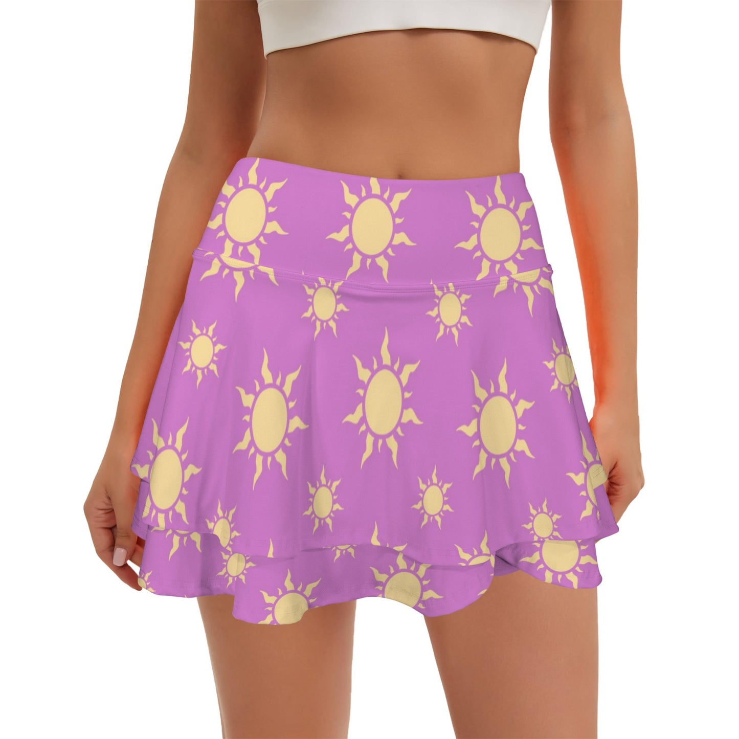 rap.litepurpsun. layer ruffle active skirt