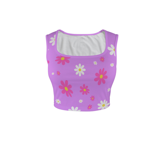 Daisy Square Neck Crop Top