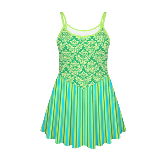 Evil Stepsister Green Pleat Skirt Active Dress