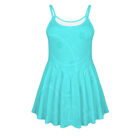 Elsa Snowflakes & Swirls Pleat Skirt Active Dress