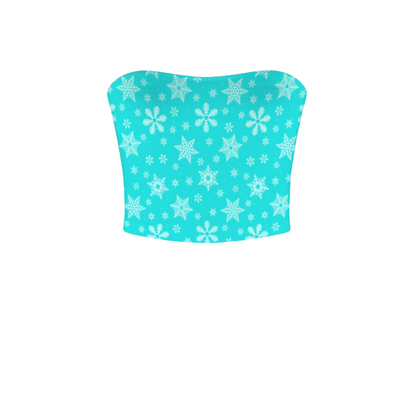 Elsa Snowflakes Crop Tube Top