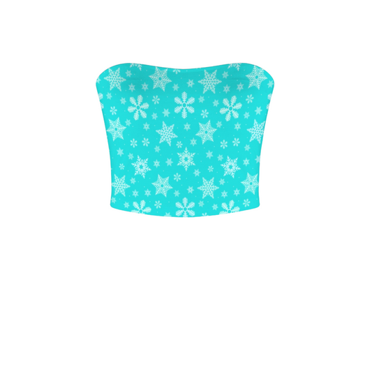 Elsa Snowflakes Crop Tube Top