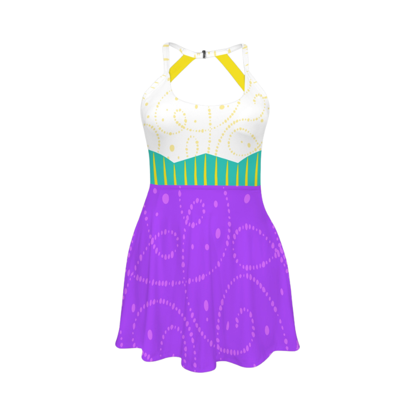 Gypsy Princess Open Back Flare Skirt Active Dress