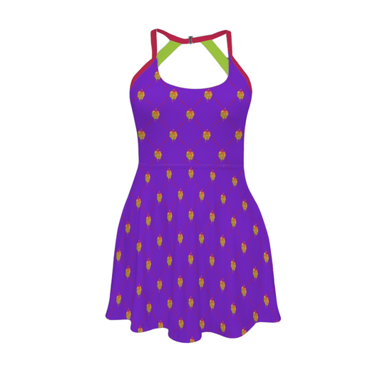 Evil Queen Open Back Flare Skirt Active Dress