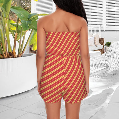 gstripes strapless romper