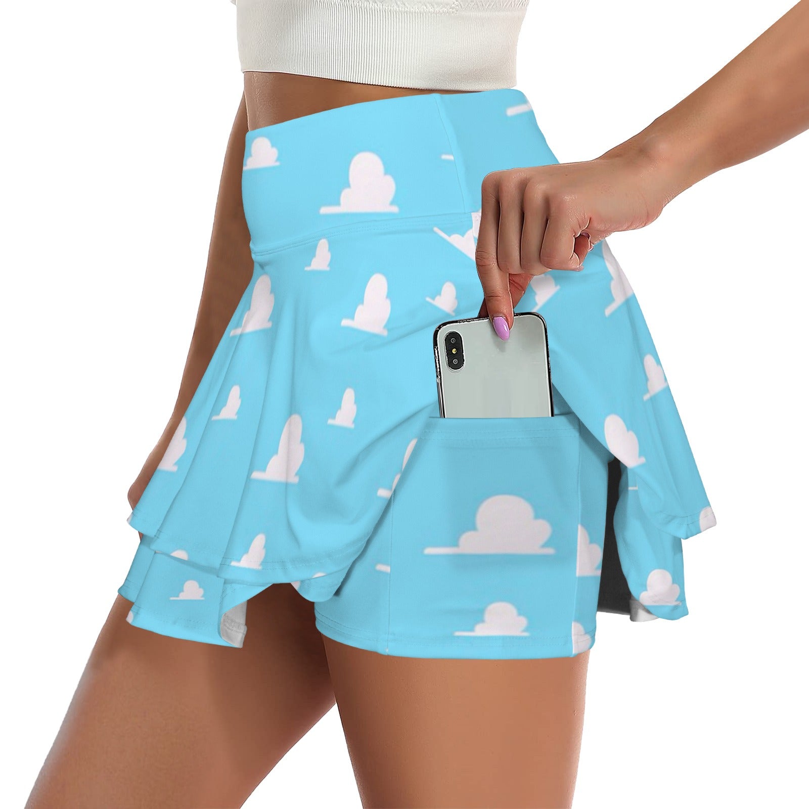 clouds. ruffle skort