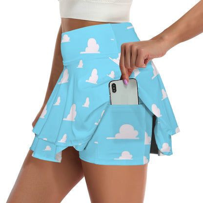 clouds. ruffle skort