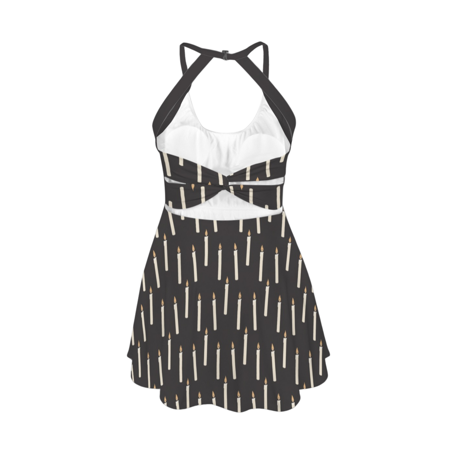 Floating Candles Open Back Flare Skirt Active Dress