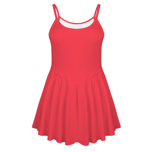 Flora Red Pleat Skirt Active Dress