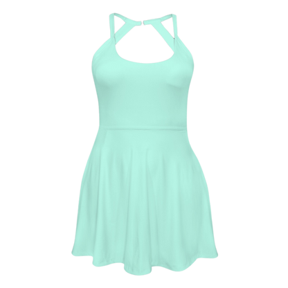 Flo Mint Open Back Flare Skirt Active Dress