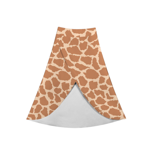 Giraffe Print Crossover Midi Skort