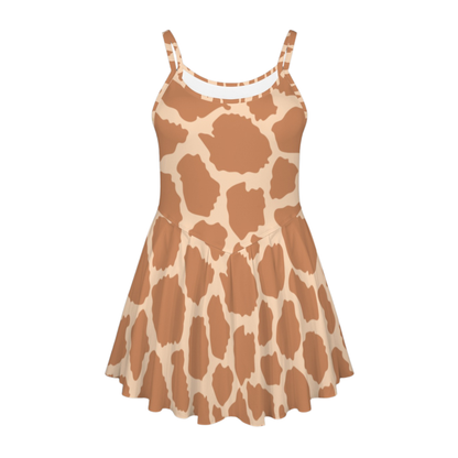 Animal Print Pleat Skirt Active Dress