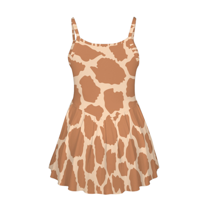 Animal Print Pleat Skirt Active Dress