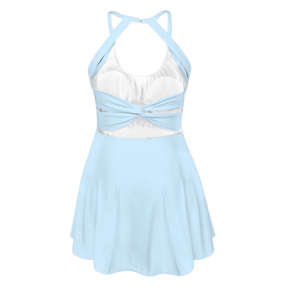 Glass Slipper Blue Open Back Flare Skirt Active Dress