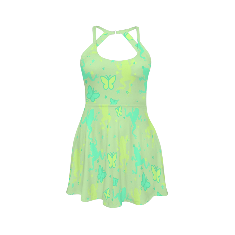 The Child Open Back Flare Skirt Active Dress