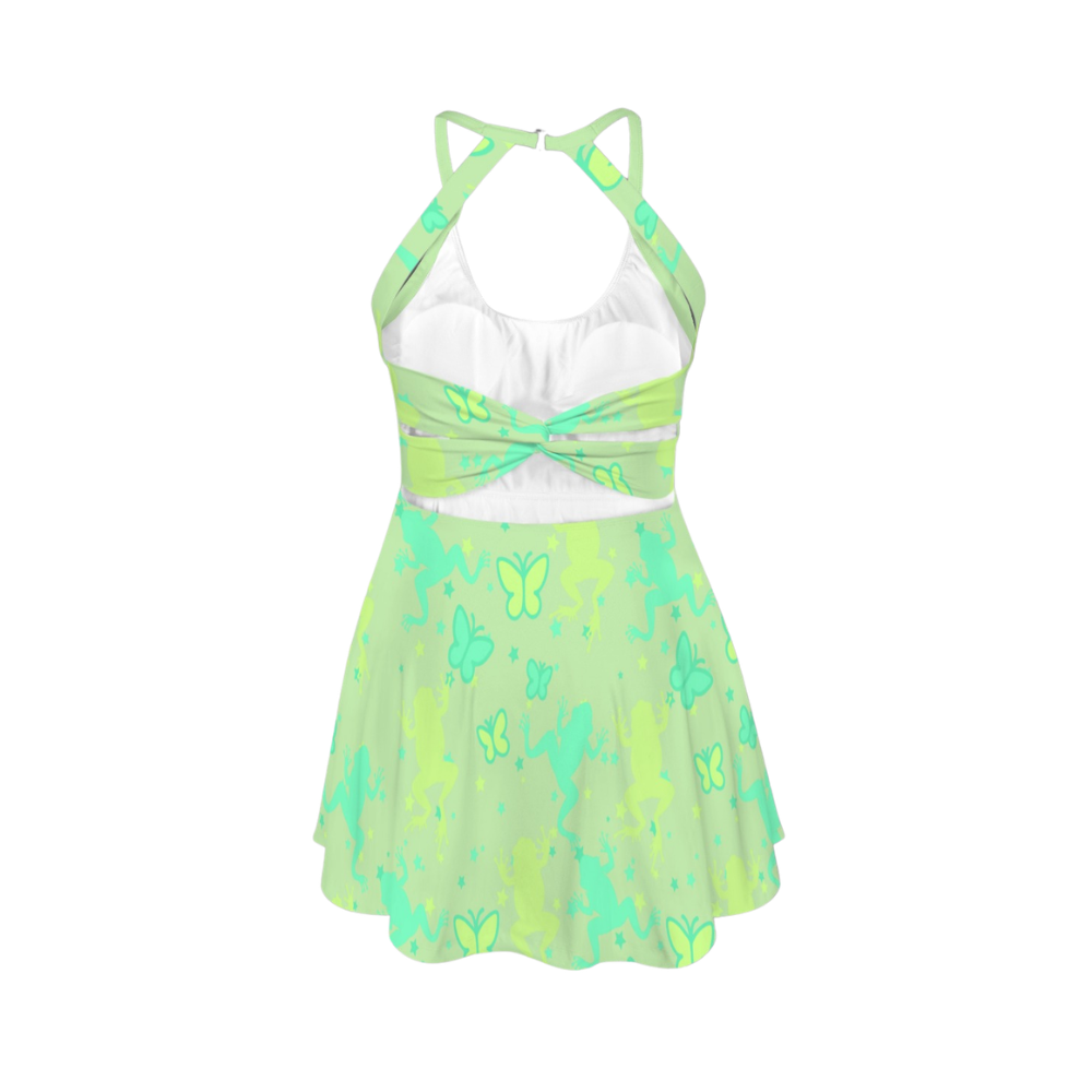 The Child Open Back Flare Skirt Active Dress