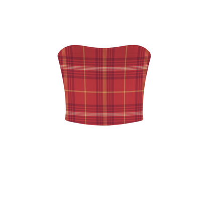 Houses Plaid Crop Tube Top