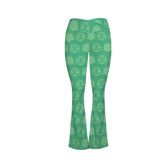 Tiana Green Lotus Flare Yoga Pants