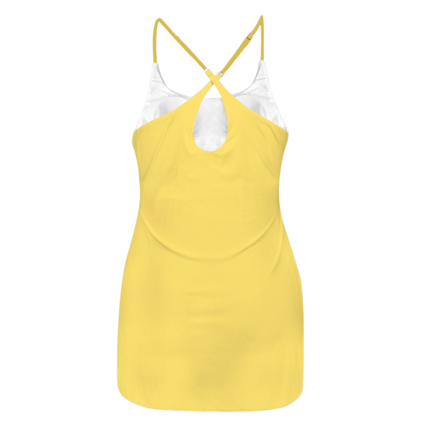 Not A Guppy Yellow Criss Cross Back Active Dress