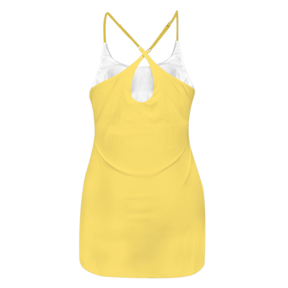 Not A Guppy Yellow Criss Cross Back Active Dress