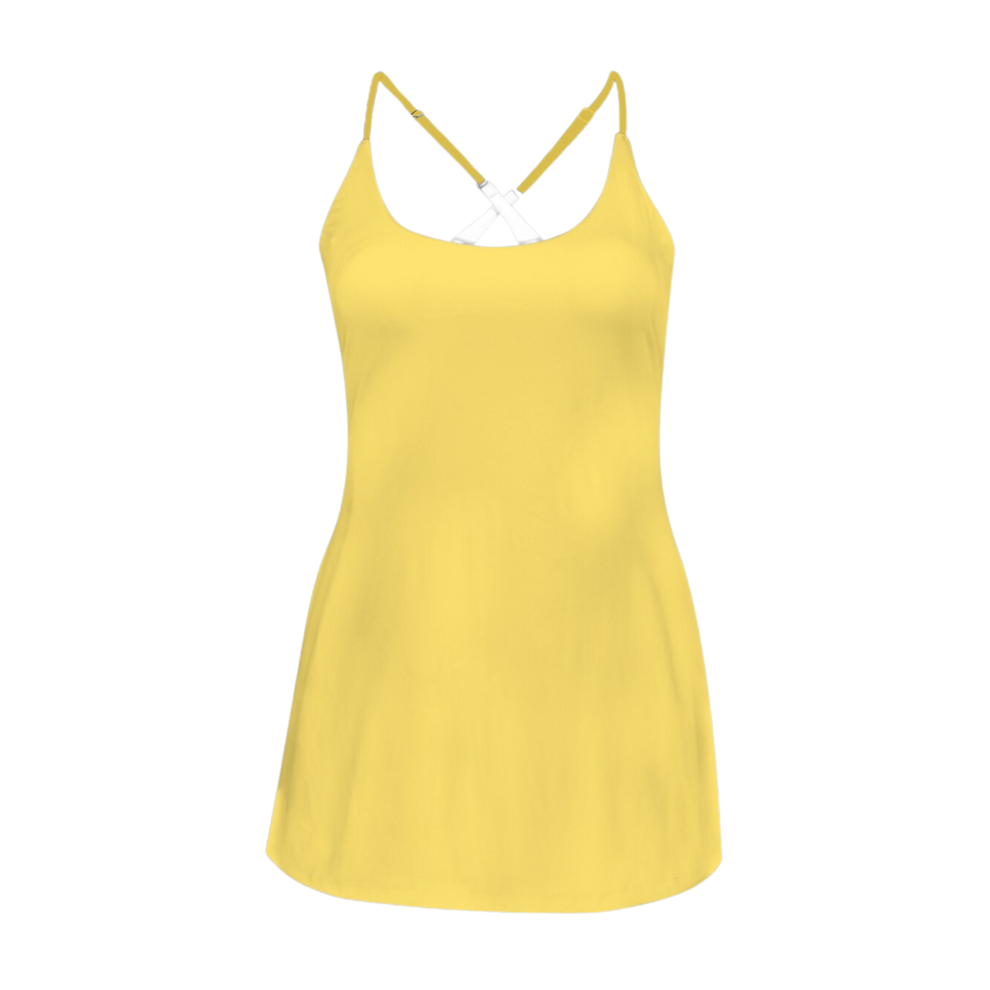 Not A Guppy Yellow Criss Cross Back Active Dress