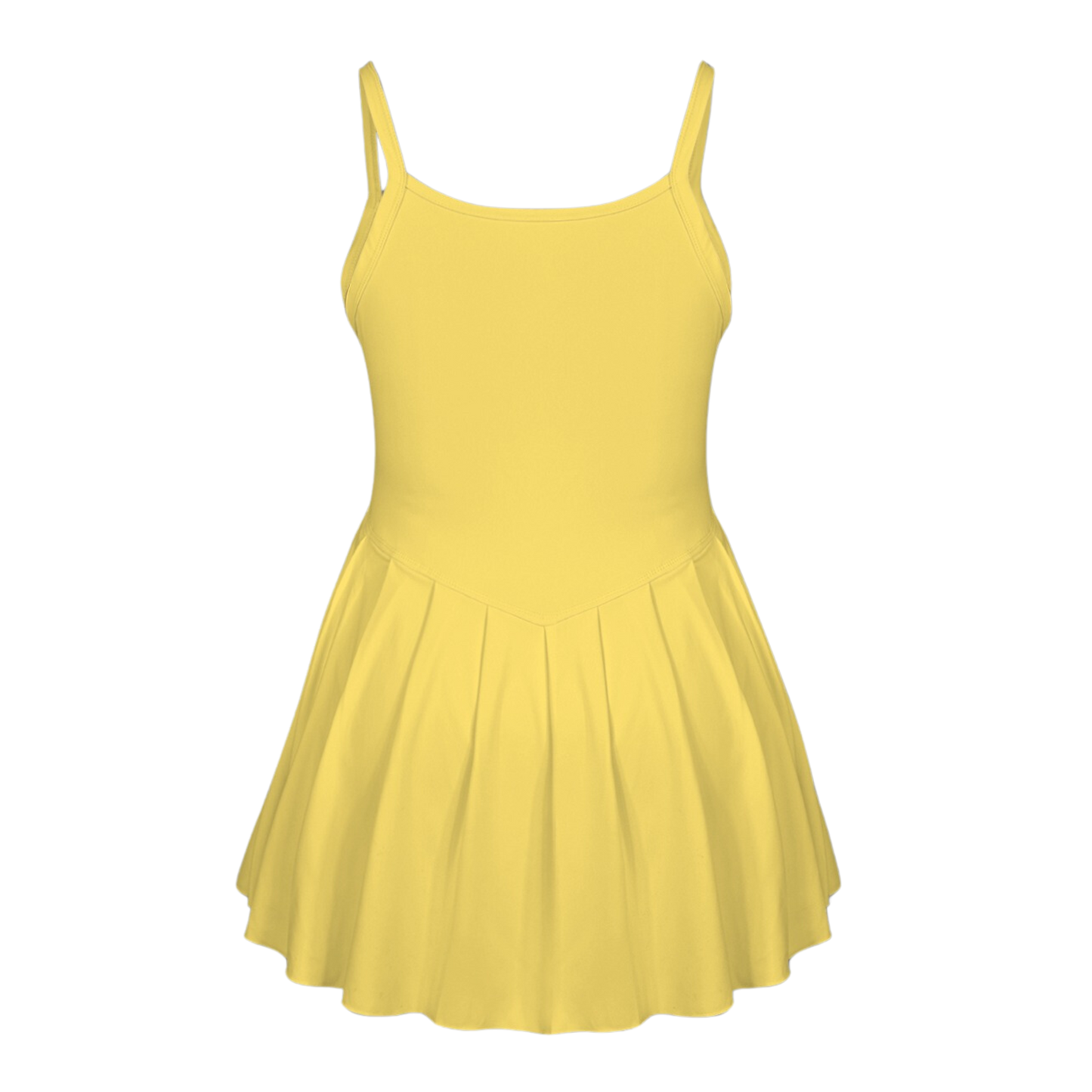 Not a Guppy Yellow Pleat Skirt Active Dress