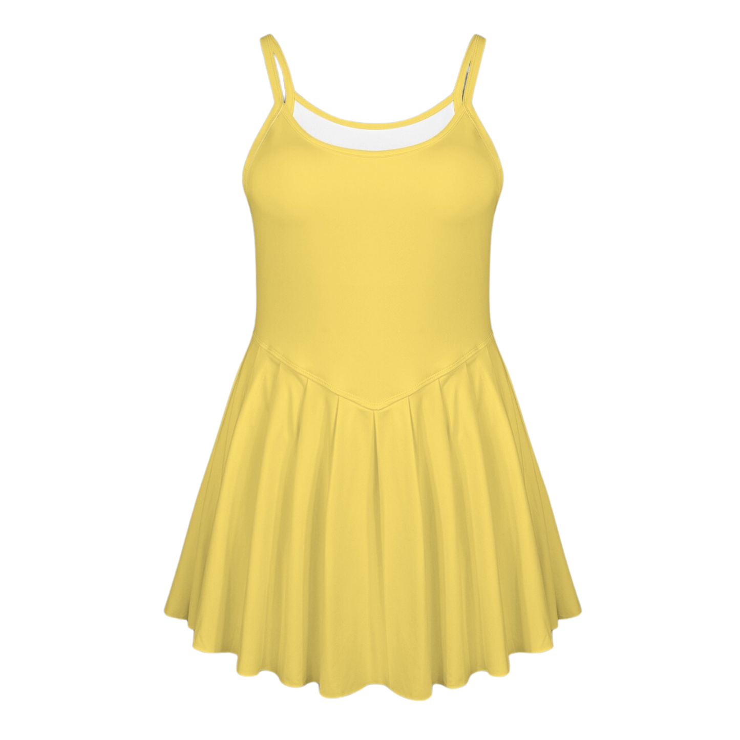 Not a Guppy Yellow Pleat Skirt Active Dress