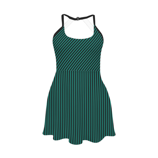 Ghost Host Stripes Open Back Flare Skirt Active Dress
