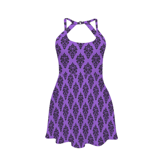 Mansion Walls Open Back Flare Skirt Active Dress