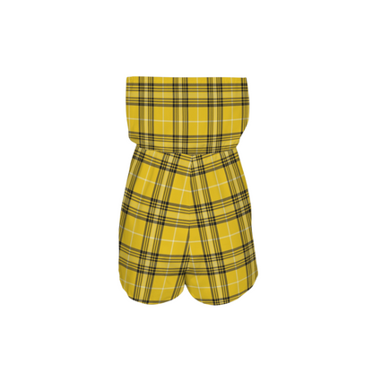 Houses Plaid Strapless Romper
