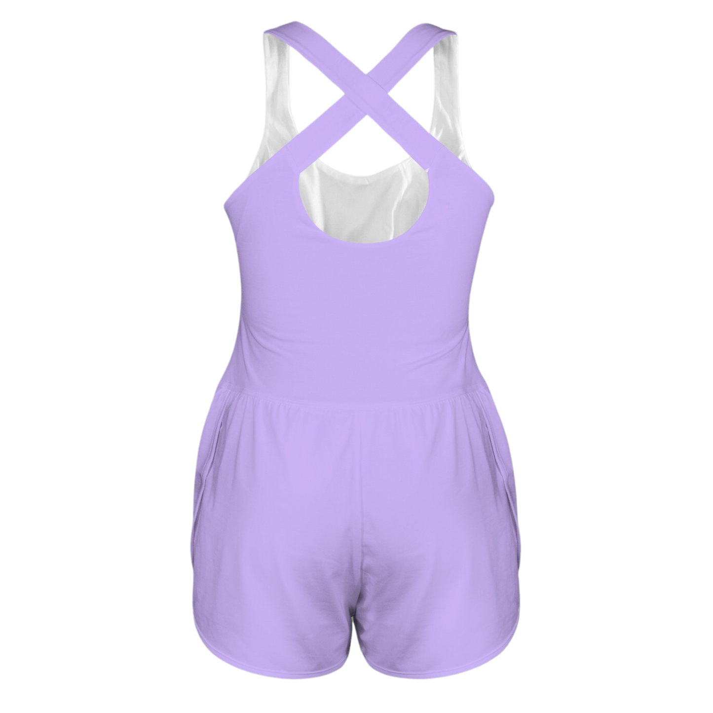 Imagination Purple Cutout Cross Back Active Romper