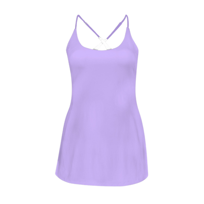 Imagination Purple Criss Cross Back Active Dress