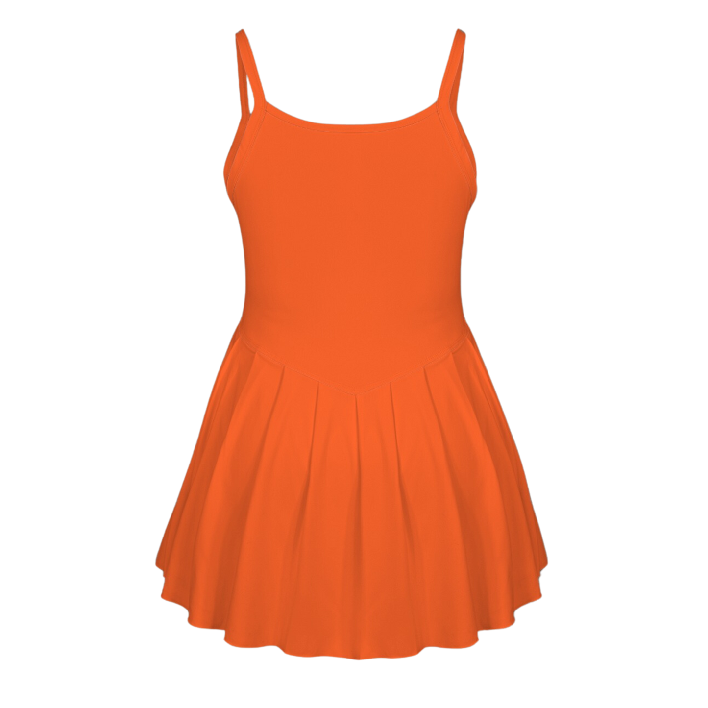 Jaq Orange Pleat Skirt Active Dress