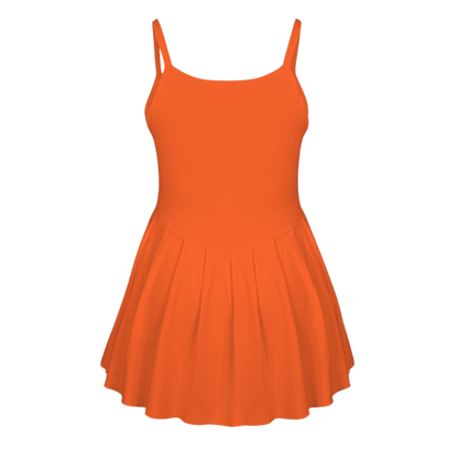 Jaq Orange Pleat Skirt Active Dress