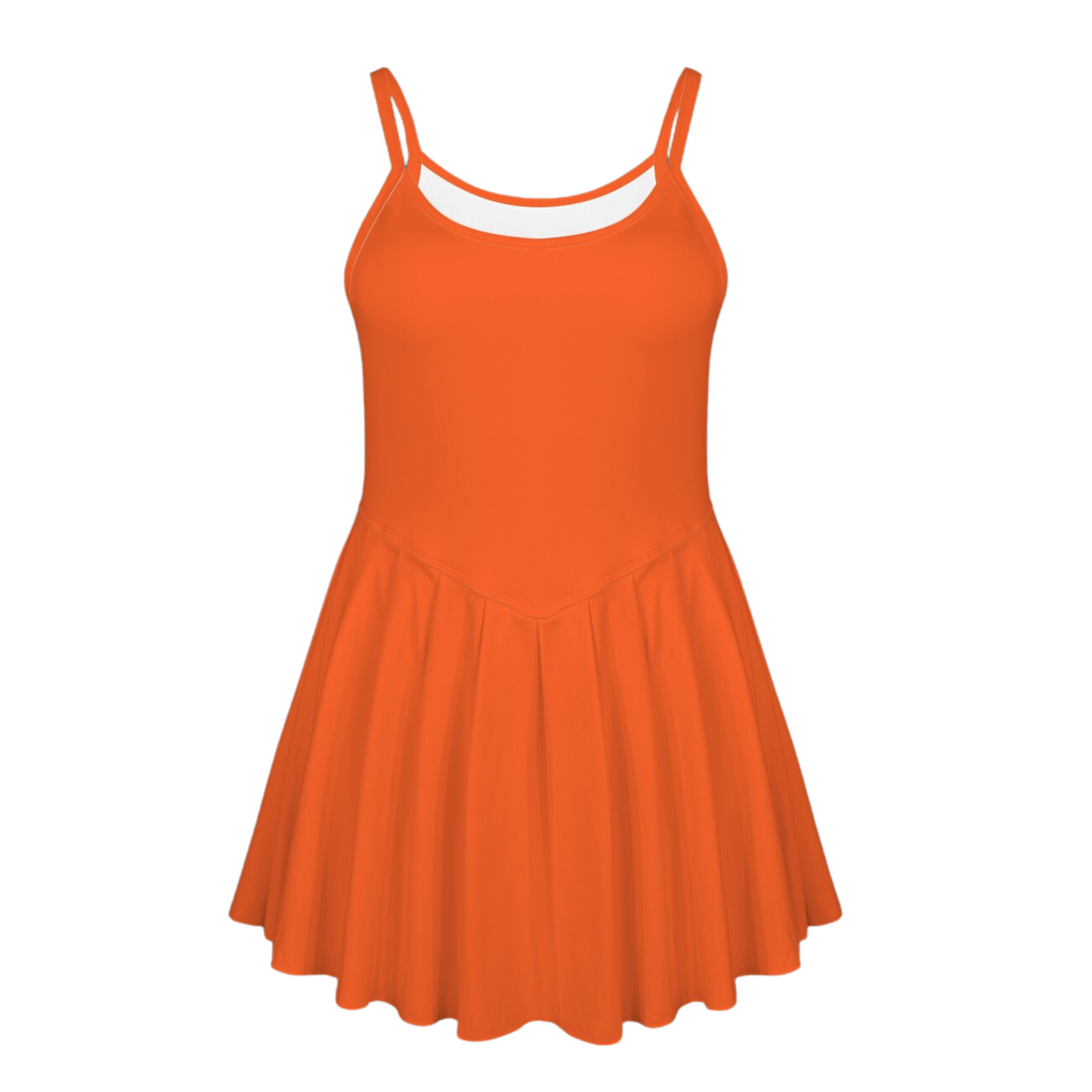 Jaq Orange Pleat Skirt Active Dress