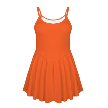 Jaq Orange Pleat Skirt Active Dress