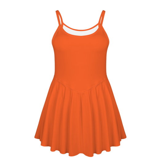 Jaq Orange Pleat Skirt Active Dress