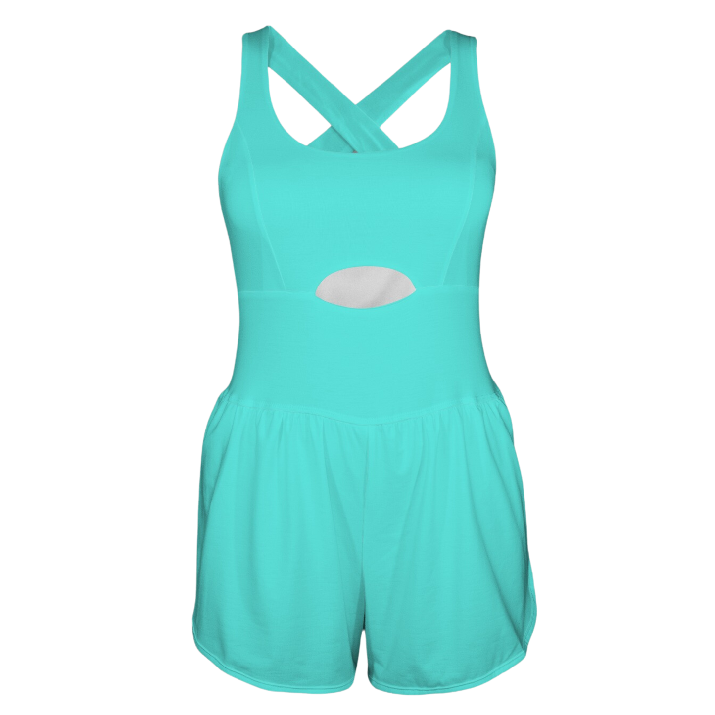 Jasmine Aqua Cutout Cross Back Active Romper