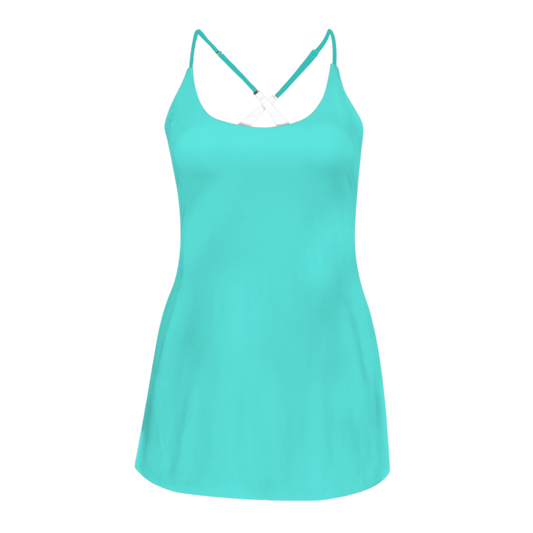 Jasmine Aqua Criss Cross Back Active Dress