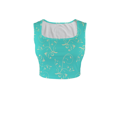Jasmine Swirl Square Neck Crop Top