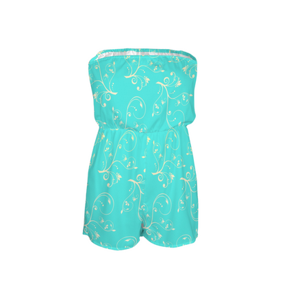Jasmine Swirl Strapless Romper