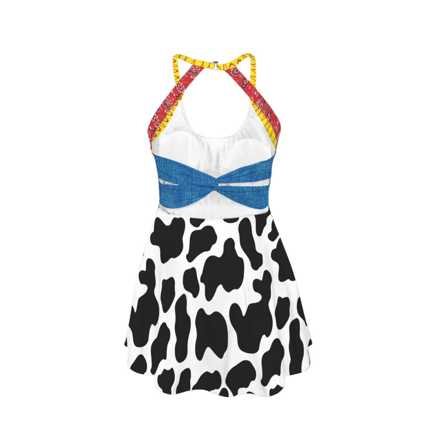 Cowgirl Open Back Flare Skirt Active Dress